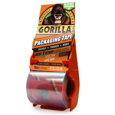GORILLA Packaging Tape csomagolószalag adagolóval 18 m x 72 mm extra erős | GORILLA 3044800