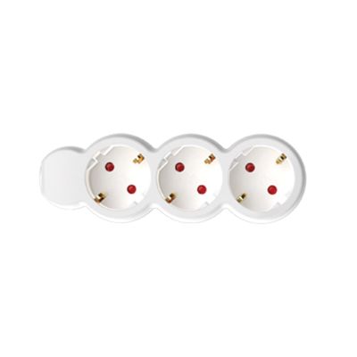 Elosztó, hosszabbító 3-as, 3 m, fehér, 3 x 1,5 mm2 | NV 3-3/WH/1,5