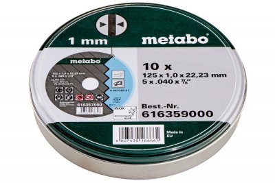 Vágókorong 125 x 1,0 mm, Novorapid, inox fém dobozos 10 db / doboz | METABO 616359000