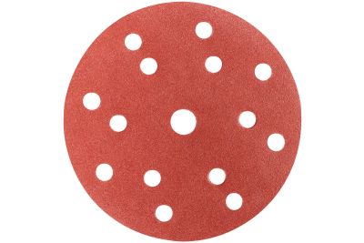 Csiszolótárcsa 150 mm P240 tépőzáras, Multi Hole, Piros | METABO 626680000