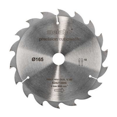 Körfűrésztárcsa, körfűrészlap CORDLESS CLASSIC 165 x 20 mm, Z18, WZ, 20° | METABO 628272000