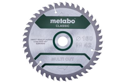 Körfűrésztárcsa, körfűrészlap MULTI CLASSIC 160 x 2,2 x 20 mm Z42 FZ/TZ, 5° / B | METABO 628658000