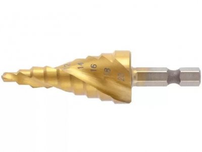 Lemezfúró, lépcsős fúró 4 mm - 20 mm titán bevonattal | MTX 723569