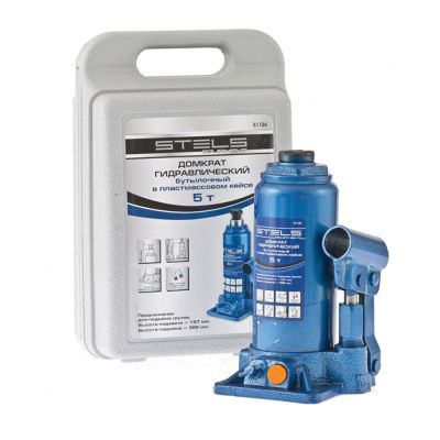 Hidraulikus palackemelő kofferben 5 t 197 mm - 382 mm emelési magassággal | STELS 51126