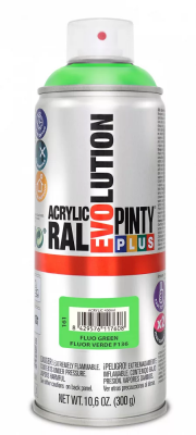 Pinty Plus Evolution fluor akril festék spray 400 ml, F136 zöld színű | PINTY PLUS 161