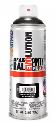 Pinty Plus Evolution metál akril festék spray 400 ml M153 fekete színű | PINTY PLUS 265