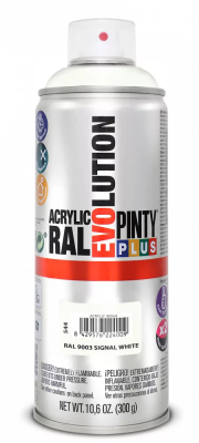 Pinty Plus Evolution oldószeres, akril festék spray 400 ml, RAL 9003 szignálfehér színű | PINTY PLUS 544