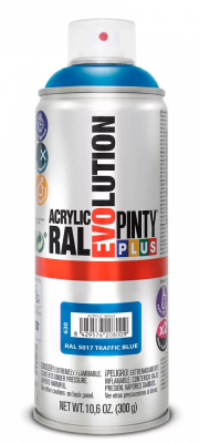 Pinty Plus Evolution oldószeres akril festék spray 400 ml, RAL 5017 közlekedési kék színű | PINTY PLUS 630