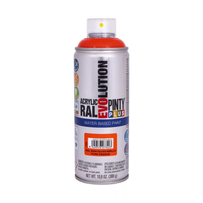 Pinty Plus Evolution vízbázisú akril festék spray 400 ml, RAL 2004 tiszta narancssárga színű | PINTY PLUS 754