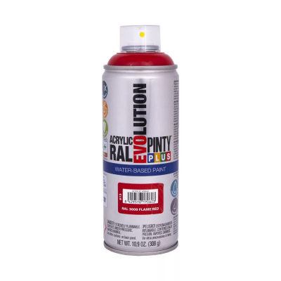 Pinty Plus Evolution vízbázisú akril festék spray 400 ml, RAL 3000 tűzvörös színű | PINTY PLUS 755