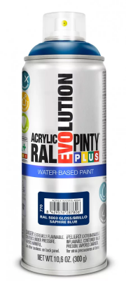 Pinty Plus Evolution vízbázisú akril festék spray 400 ml RAL 5003 zafirkék színű | PINTY PLUS 770