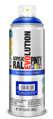 Pinty Plus Evolution vízbázisú akril festék spray 400 ml RAL 5002 ultramarinkék színű | PINTY PLUS 774