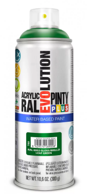 Pinty Plus Evolution vízbázisú akril festék spray 400 ml, RAL 6002 levélzöld színű | PINTY PLUS 780