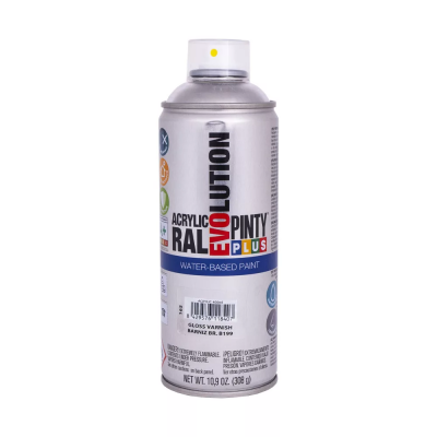 Pinty Plus Evolution vízbázisú akril fényes lakk spray 400 ml | PINTY PLUS 886