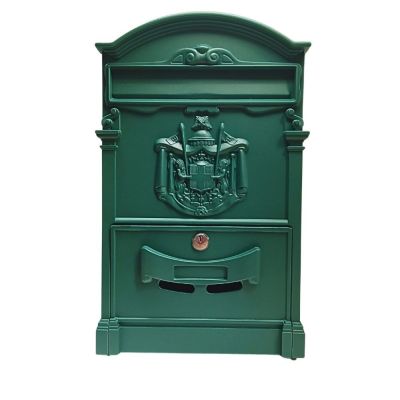 Postaláda, levélszekrény 26 cm x 42 cm x 9 cm címeres, zöld | 2050904
