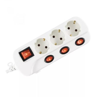 Aljzatonkénti kapcsolós elosztó 3-as 3 m fehér | NVK 03K-3/WH/1,5