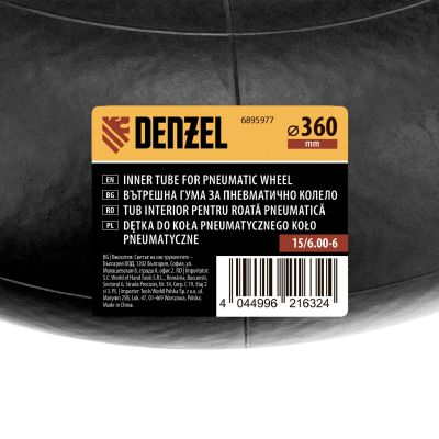 :Talicskakerék gumibelső 15/6.00-6 D360 mm | DENZEL 6895977