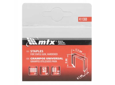 Tűzőkapocs 53 / 6 mm, 1000 db hegyes, keményfához | MTX 411369