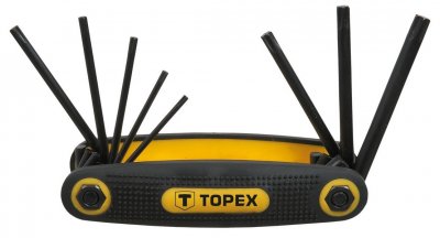 Imbuszkulcs készlet, torx kulcs készlet T9 - T40, 8 részes, torx, bicskás | TOPEX 35D959