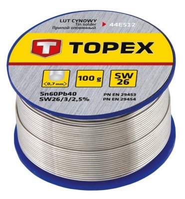 Forrasztó ón 0,7 mm, 100 g | TOPEX 44E512