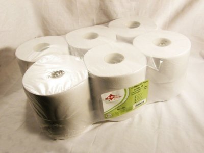 Toalett papír Mini Jumbó 19 cm (2 rétegű, nagy tekercses fehér 12 tek/kart) 150 méter / 600 lap / tekercs
