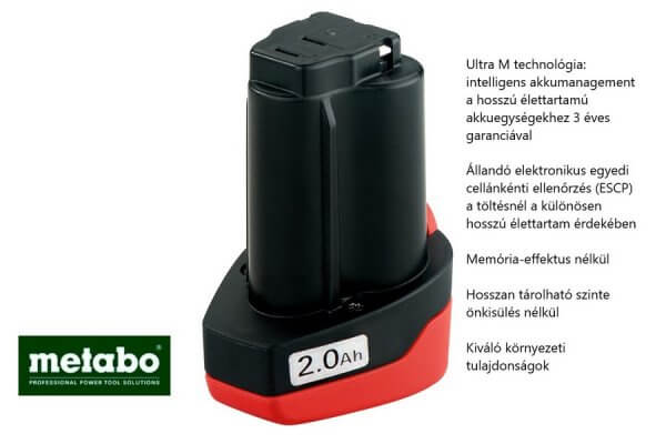 METABO PowerMaxx BS Basic akkus fúró - csavarozó mobilműhely 2 x2 Ah | METABO 600080880