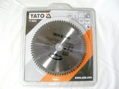 Körfűrésztárcsa, körfűrészlap 210/30 mm Z72 alumíniumhoz | YATO YT-6093