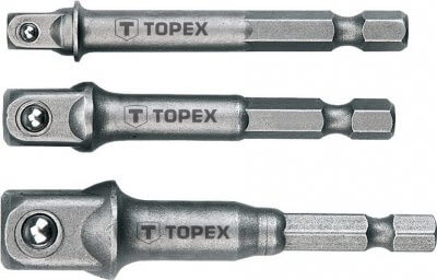 Dugókulcs adapter készlet 1/4" 1/2" 3/8" 3 részes | TOPEX 38D151
