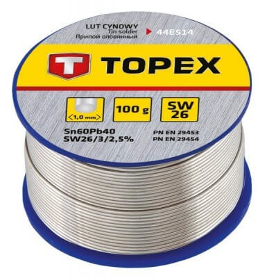 Forrasztó ón 1 mm, 100 g | TOPEX 44E514
